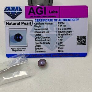 Certified Tahitian Black Pearl